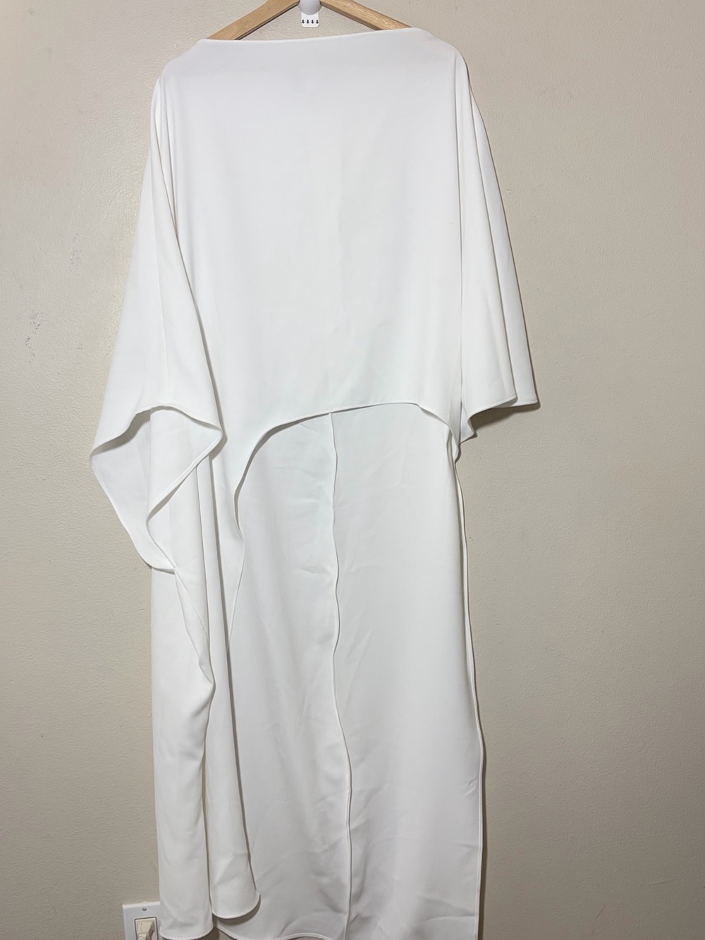 Zara White Asymmetric Cape Blouse - Picture 2 of 9